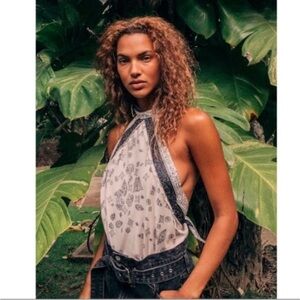 Free people 1 thing bandana top bodysuit nwt